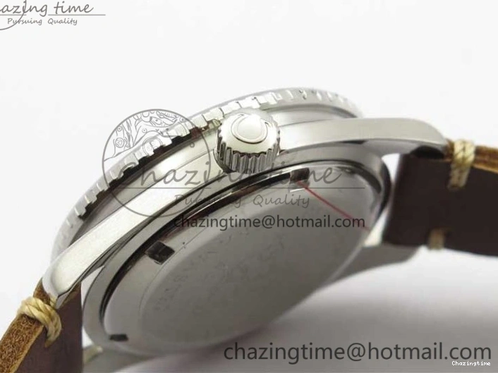 0117 Vintage Seamaster 300 No Date SS B12 Black Dial On Brown Leather Strap A2836 (Free Nylon Strap) Comfortable 7912